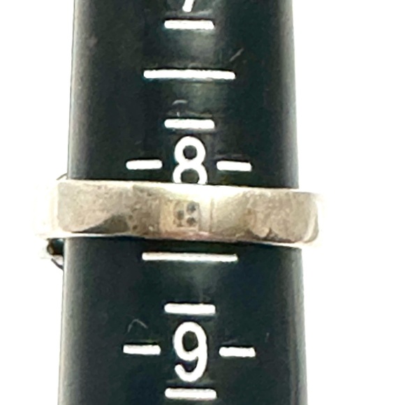 Garnet And Marcasite Cocktail Ring Size 8 Silver 925 Vintage - Picture 5 of 6